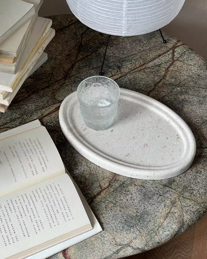 Lumière Oval Marble Tray